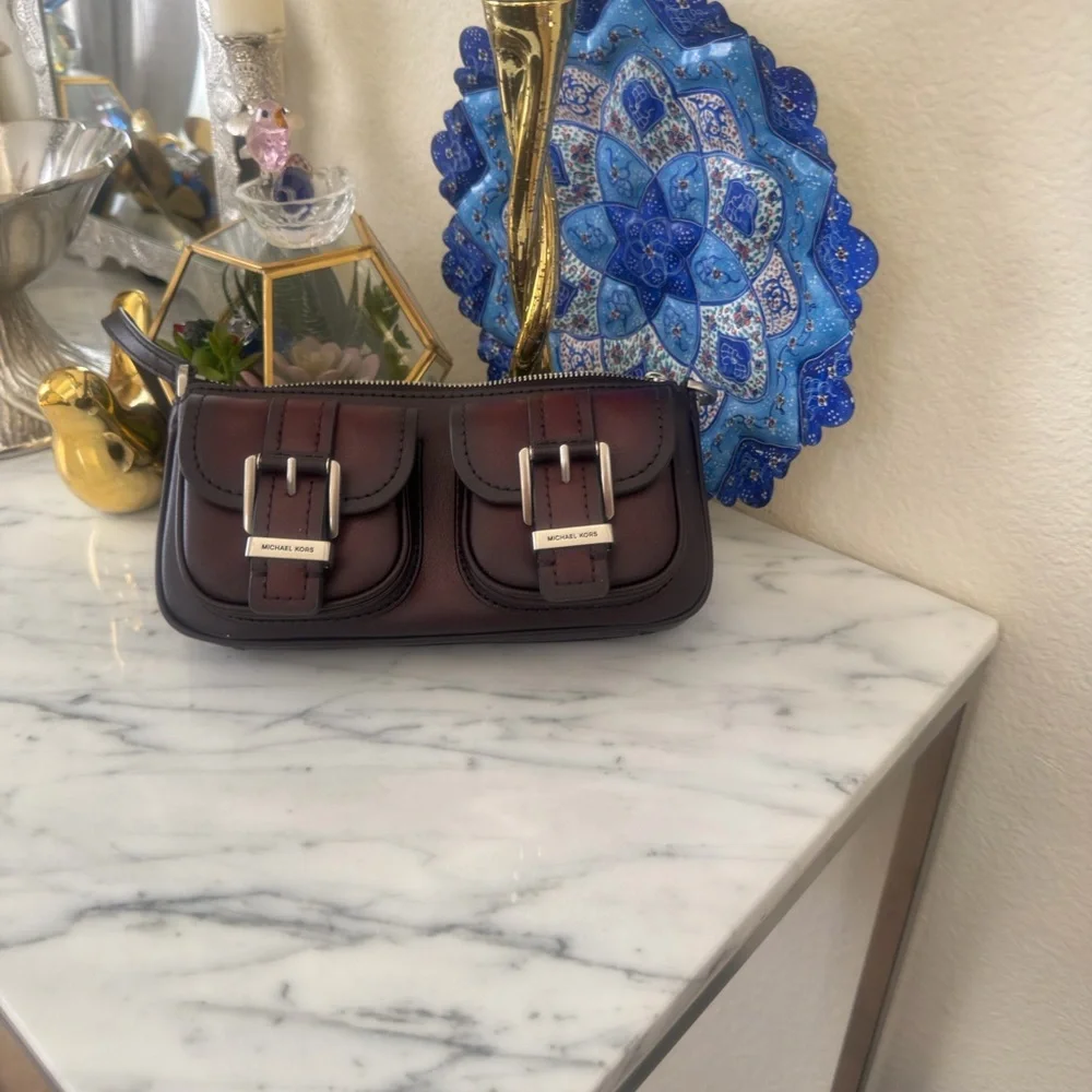 Michael Kors Burgundy Leather Women's Bag - Picture 5 of 16